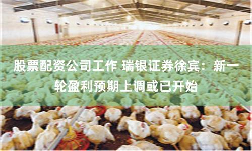 股票配资公司工作 瑞银证券徐宾：新一轮盈利预期上调或已开始
