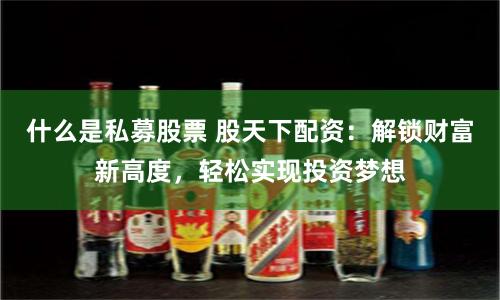 什么是私募股票 股天下配资：解锁财富新高度，轻松实现投资梦想